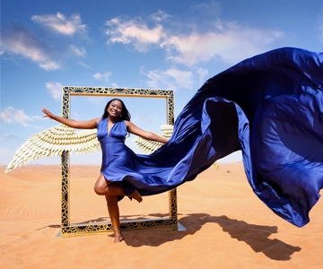 Dubai: Desert Flying Dress Photoshoot