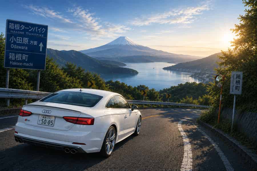 Fuji, Initial D, Hakone, kurvenreiche Straße: Sportliche Autotour. Foto: GetYourGuide Fuji, Initial D, Hakone, kurvenreiche Straße: Sportliche Autotour. Foto: GetYourGuide