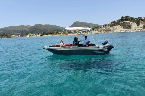 Zakynthos: Passeio de barco de táxi pela ilha de Marathonisi pela Eurosky