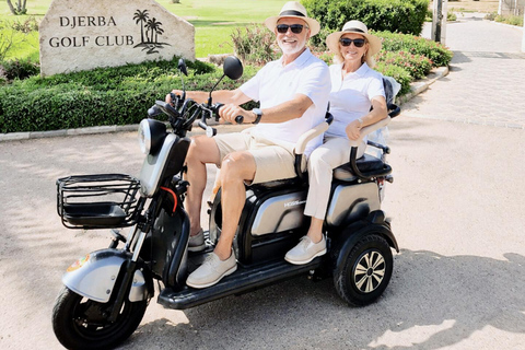 Djerba in Electric Mode: 3 Wheels, 3 Adventurers, Ready to Explore the Island? Djerba: Electric 3-Wheeler Ride for a Fun Family Experience