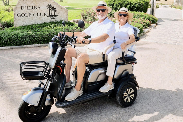 Djerba in Electric Mode: 3 Wheels, 3 Adventurers, Ready to Explore the Island? Djerba: Electric 3-Wheeler Ride for a Fun Family Experience