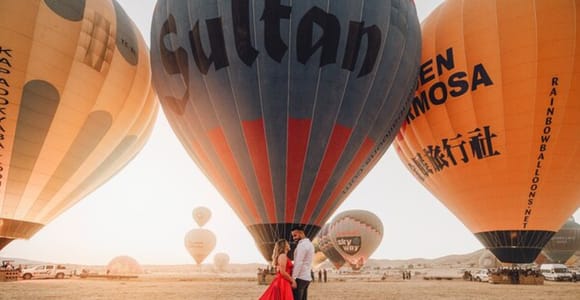 Cappadocia Sunrise Luxury Flying Dress Shoot Balloons, Reels