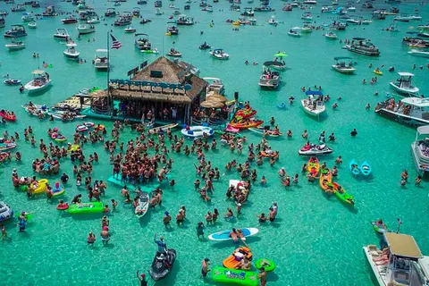 From Fort Walton Beach: Crab Island Excursion