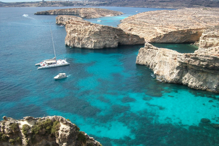 Bugibba: Sunset Cruise to Blue Lagoon, Caves, Crystal Lagoon