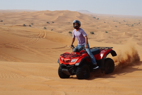 From Dubai: Morning ATV Quad Biking Desert Safari Adventure Shared Transfer 1-hour Quad Bike Safari Only (No Camp)