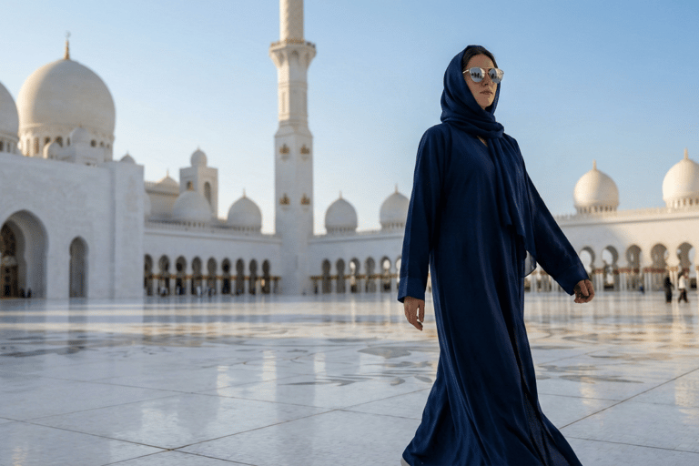 Abu Dhabi Elite Day-trip: Sheikh Zayed Mosque & Royal Palace Small Group Mercedes Sprinter in German