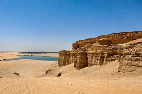 From Cairo: 4x4 Desert Safari, Waterfalls & Magic Lake Shared Tour: Wadi El Rayan, Magic Lake & Lake Qarun, Jeep