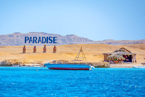 Hurghada: Lancha rápida Paradise con snorkel y almuerzo opcionalesExcursión matinal compartida de 8 horas en lancha rápida con traslado compartido