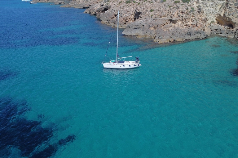 Palma original boat tour with snorkel, swim cristaline water Mallorca amazing boat tour with snorkel stop cristal water