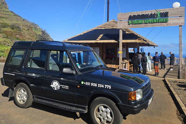 Madera: wycieczka jeepem z tyrolką, huśtawką i wulkanicznymi basenamiMadera: wycieczka jeepem z tyrolką, huśtawką i basenami wulkanicznymi