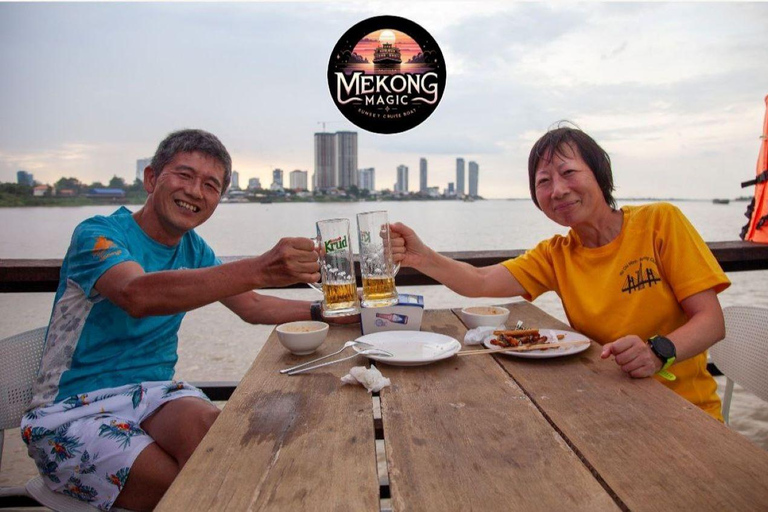 Phnom Penh: Crociera al tramonto - Tre pacchetti da scegliere!Pacchetto Ambra - Birra e bevande analcoliche a flusso libero