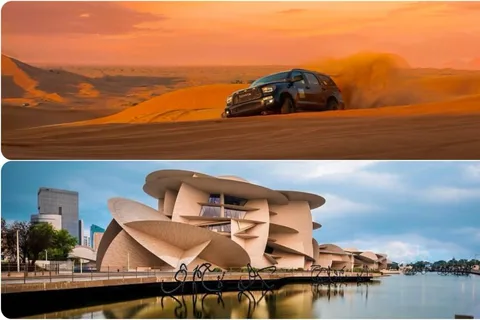 Doha: Tour combinato della città e safari nel deserto con giro in cammello