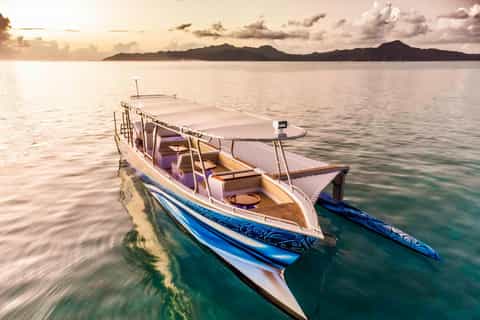 Private sunset cruise aboard Blue Lagoon in Raiatea