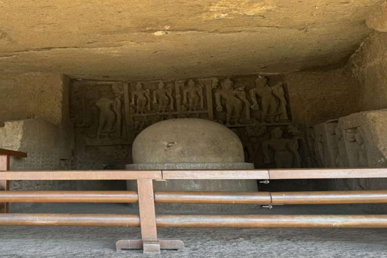 Mumbai: Kanheri Caves Guided Tour Kanheri Caves+Temple+Village+Tiger safri ( pickup & drop)