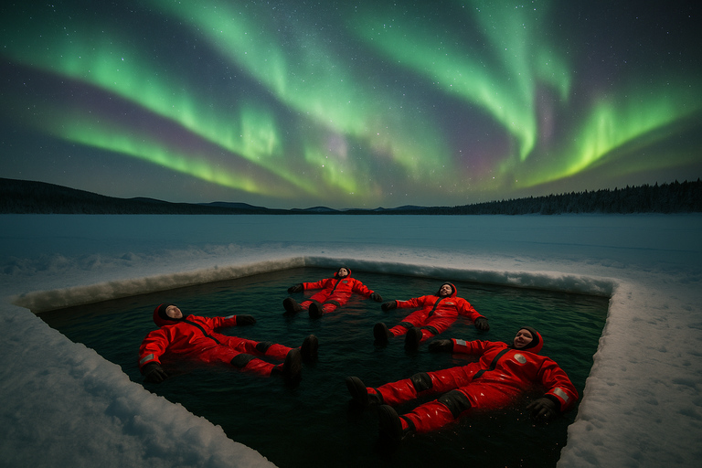 Rovaniemi: Ice Floating Experience with Northern lights
