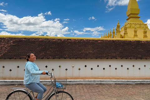 Vientiane: Guided City Bike Tour with Coffee & Lunch Vientiane| 4 Hours Guided City Bicycle Tour