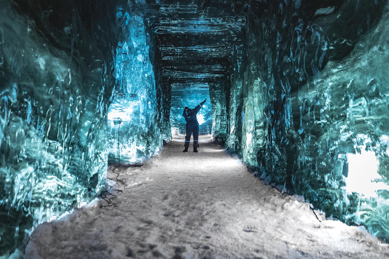 Da Gullfoss: Grotta di ghiaccio di Langjökull e tour in motoslitta