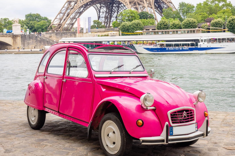 Paris : visite privée d'une demi-journée en Citroën 2CV rose