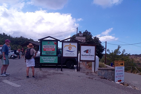 Transfer da excursão a pé ao Vale das Borboletas e ao Mosteiro de Kalopetra