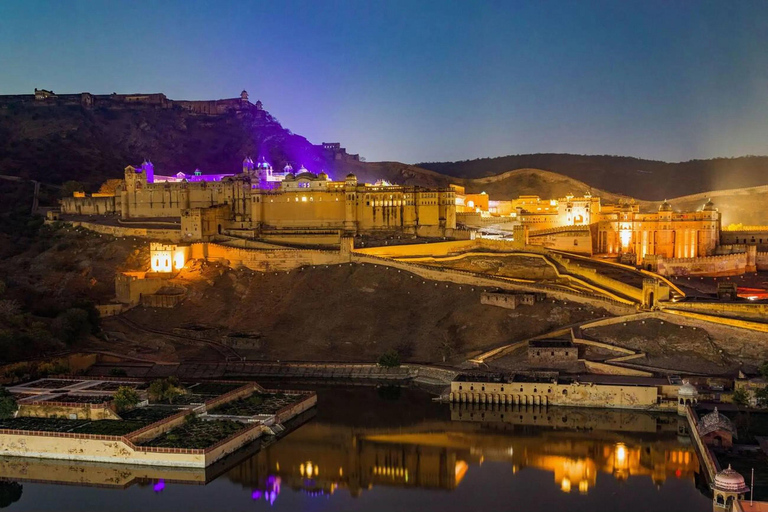 Jaipur: Amber Fort Light & Sound Show w/ BluePoetry Art Demo Professional Tour Guide Only