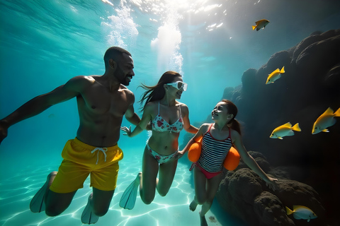 Hurghada: Excursão de mergulho com golfinhos e recifes de coral com almoçoPasseio de barco para observação de golfinhos com snorkeling e almoço