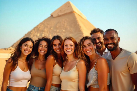 Hurghada: Giza Pyramids Day Trip with Nile Boat Tour Option Tour With Entry Fees, Lunch & Inside Great Pyramid