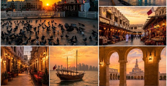 Layover Doha: Private City Sightseeing Tour & Dhow Boat Ride