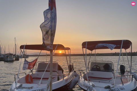 Chania: Selbstfahrender Bootsverleih vom Alten HafenChania: Boot zum Selberfahren mieten im alten Hafen
