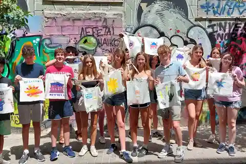 Atenas: Workshop de graffiti e experiência de pintura de sacos de pano