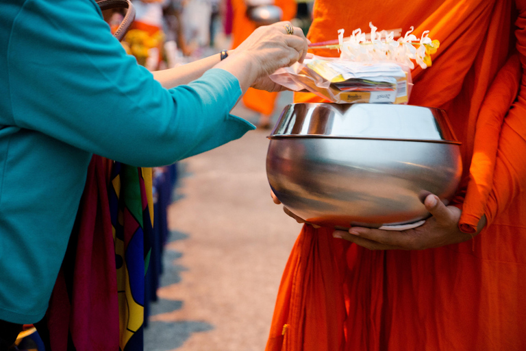 Early morning Doi Suthep with monk chanting and alms