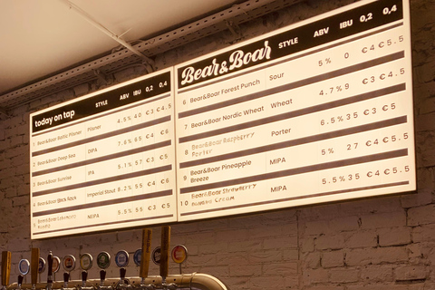 Bierverkostung im Bear & Boar Brewery Taproom