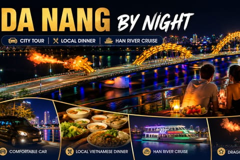 Da Nang: Night Tour with Dinner, River Cruise & Bridge Show - Image 2