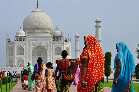 Desde Delhi: Excursión al Taj Mahal y Agra en tren exprésTren de 2ª clase con vagón, guía, tickets de entrada y almuerzo