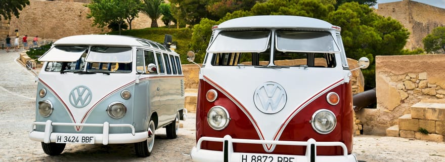 Circuit vintage autour d'Alicante dans d'authentiques fourgonnettes Kombi T1