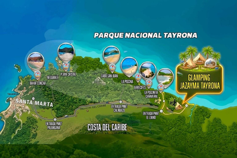 Cartagena – Tayrona Park: 2 days + Glamping + 7 beaches + Transportation