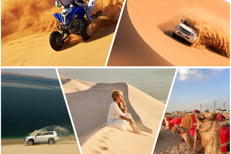 Doha Safari :ATV Quadbike, Sandboarding, Camel & Inland Sea. Shared Tour With Dune Bashing Sandboarding Inland sea