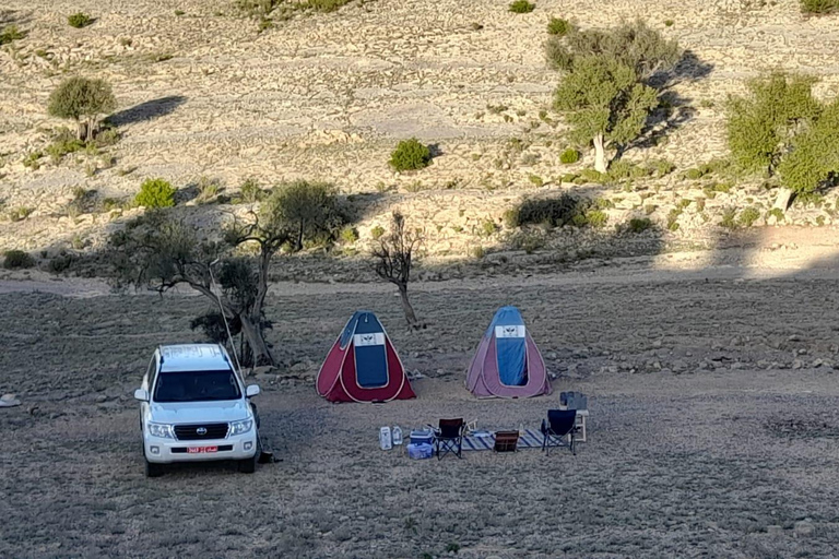 From Muscat: Jebel Akhdar Overnight Camping with Meals