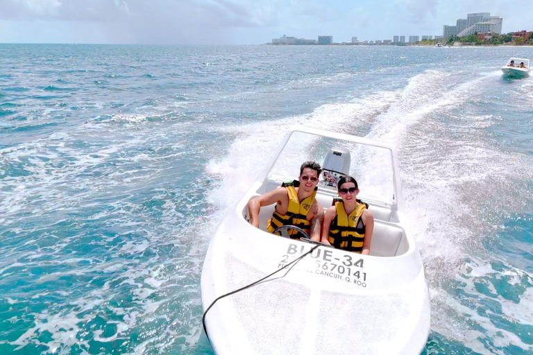 Cancún: Passeio na selva em lancha rápida e aventura com snorkel