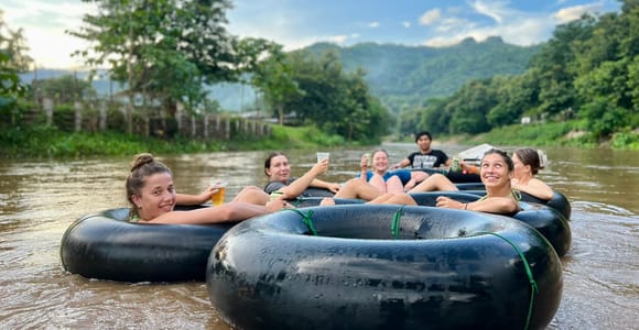 Chiang Mai: Sunset Tubing Social - Golden Hour River Float