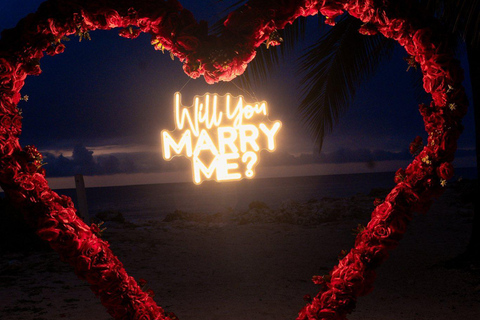 Jamaica: Heart-Shaped Arch Engagement Proposal Setup