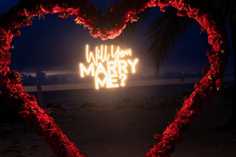 Jamaica: Heart-Shaped Arch Engagement Proposal Setup