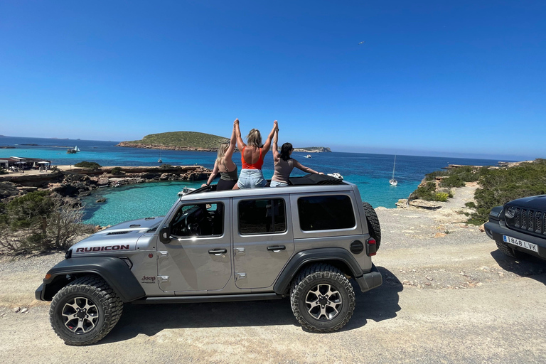 Ibiza: Private Jeep Wrangler Tour & Lunch at Beach Rest.