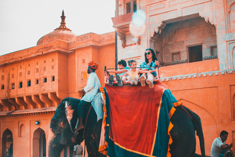 Au départ de Delhi : visite guidée en voiture de Jaipur et du fort d&#039;Amber (sameday)