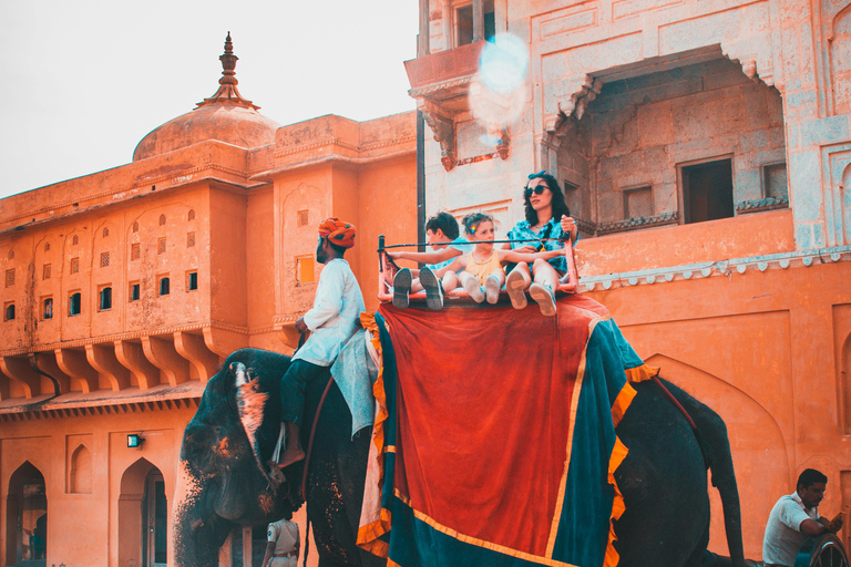 Au départ de Delhi : visite guidée en voiture de Jaipur et du fort d&#039;Amber (sameday)