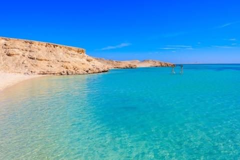 From El Gouna: Orange Island Trip with Snorkel & Parasailing El Gouna Tour with Private Transfer