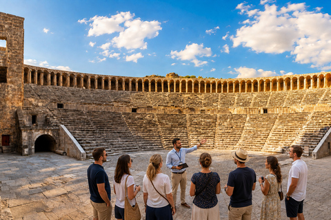 Antalya: Perge Aspendos Side Guided Tour with Waterfall Group Guided Tour without Entrance Tickets