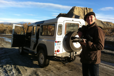 Depuis Almeria : Excursion en 4x4 dans le désert de TabernasAventure en 4x4 dans le désert de Tabernas en français