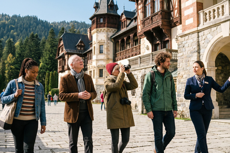 Bucharest-Dracula Castles, Peles-Cantacuzino-Brasov Day Tour COACH TOUR Audio guide in 24 languages