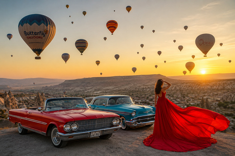 Cappadocia:Classic Car Tour with Hot Air Balon Views- Sunset Cappadocia: Classic Car Tour with SUNSET Views