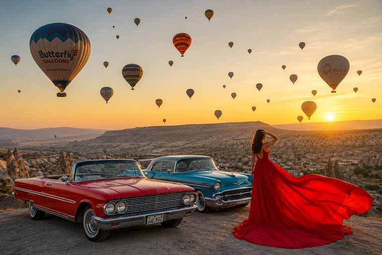 Cappadocia:Classic Car Tour with Hot Air Balon Views- Sunset Cappadocia: Classic Car Tour with SUNSET Views